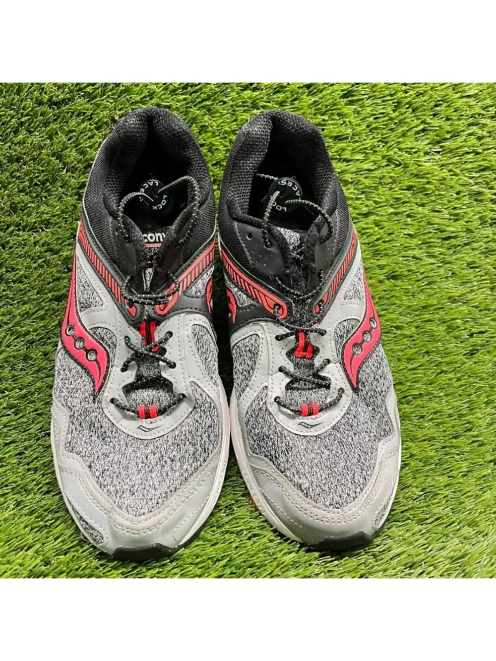 Saucony Grid Cohesion 10 Womens Size 9.5 Gray Black Pink Running Shoes Sneakers